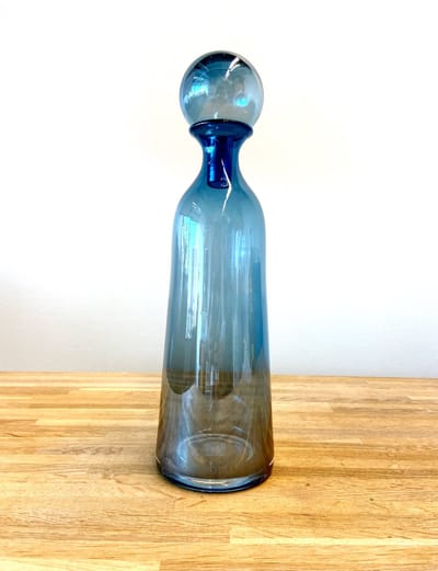 M&M Garden - Decoratie Glas Vaas - Blauw - H42cm D13cm