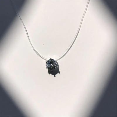 Mode Glanzende Kristallen Ketting Zirconia Hanger Transparante Vislijn Onzichtbare Dames Ketting Sieraden Sleutelbeenketting Choker