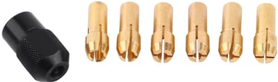 Dailygoods - Spantangmouwen - Roterende Gereedschappen - Krachtige grip - Zwart - Spantang set - Geschikt voor boormachines en draaibanken - 7 stuks