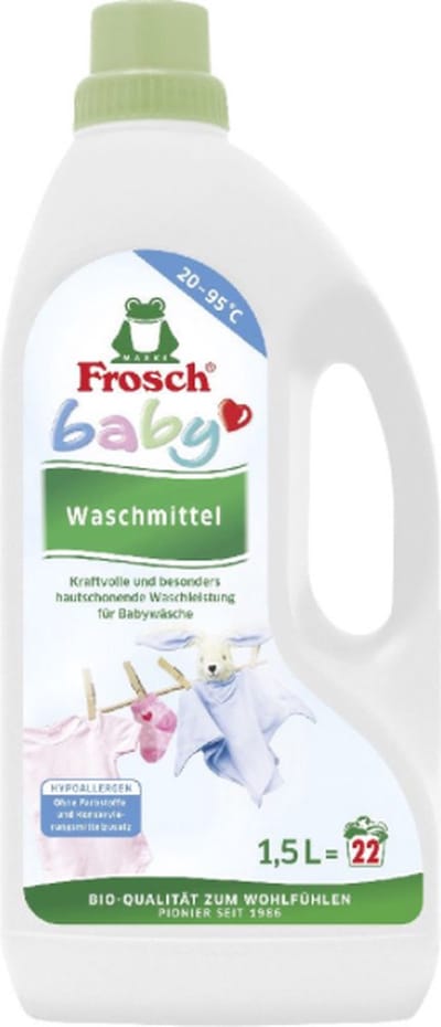 Frosch Baby wasmiddel - 1,5L - Babywas - Hypoallergeen - Kamille-extracten - Vloeibaar wasmiddel voor gevoelige huid en babyhuid