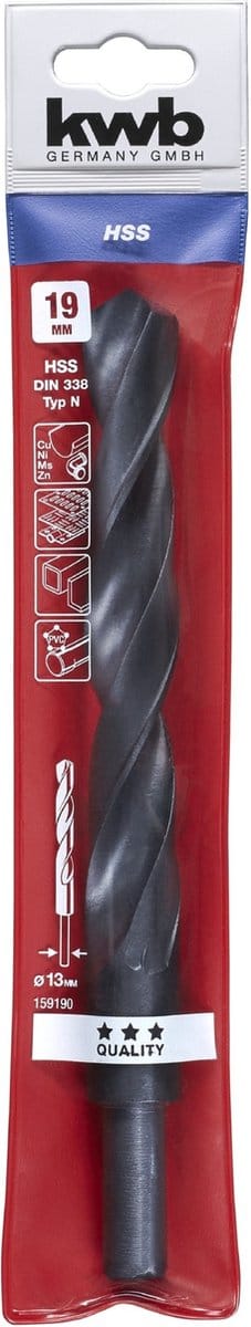 kwb 159190 HSS Metaal-spiraalboor 19 mm Gezamenlijke lengte 198 mm DIN 338 Cilinderschacht 1 stuk(s)