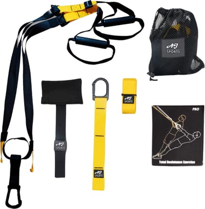 AJ-Sports Suspension trainer Pro - Resistance training - Calisthenics - Training straps - Complete training set - Inclusief draagtas - Fitness - Calisthenics - Crossfit