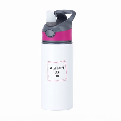 Hacebo® - meest trotse opa ooit waterfles met rietje roze - Opa - trotse opa - verjaardagscadeau - verjaardag - cadeau - cadeautje voor opa - opa artikelen - kado - geschenk - gift - water fles - 650ML