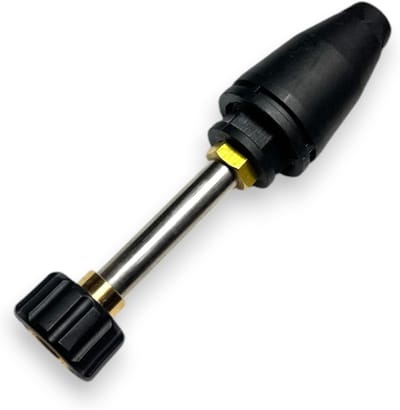 Korte Lans - Vuilfrees Turbo - Krachtig Reinigen - Roterende Puntstraal - 17 cm - Zwart