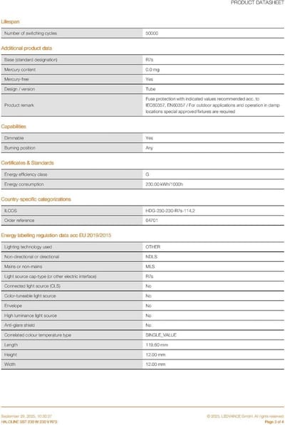 Halogeenstaaflamp R7s 80W - Warm Wit Licht - 230V - Vervangt 100W