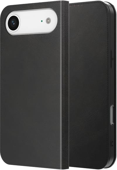 Geschikt voor iPhone 17 Air Telefoonhoesje Kunstleer met Magnetische sluiting en Pasjeshouder Bookcase met Klepje - Walletcase with Cardslot - Zwart - Smartphonica geschikt voor iPhone 17 Air