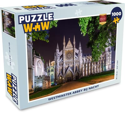 Puzzel Westminster Abbey bij nacht - Legpuzzel - Puzzel 1000 stukjes volwassenen