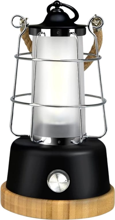 HEZIVO® Retro Kampeerlamp - Camping Lamp - Kampeer Lantaarn - Noodlamp Oplaadbaar - Dimbaar - 5000 mAh