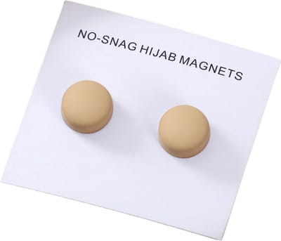 2x Hoofdoek Magneet - Magnetische Broche - Magneetbroche - Sjaal - Hijab Accessoires - Abaya - 2 Stuks - Mat Beige