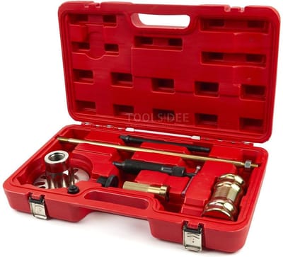 HBM 10 Ton Hydraulische Wielnaaftrekkerset met Slagtrekker, 7-delig, met Opbergkoffer, voor Audi, Citroën, Fiat, Opel, Peugeot,