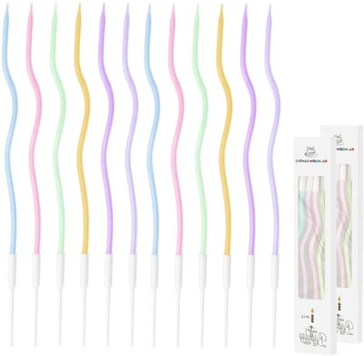 36 stuks pastelkleuren kaarsen voor taarten, kleurrijke taartkaarsen met houder, feestdecoratie, taartdecoratie voor verjaardagsfeest, bruiloft en kinderfeesten, duurzame