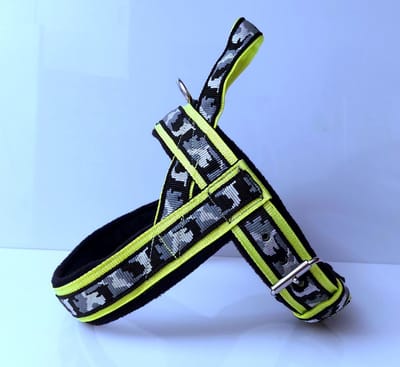 T tuig XL neon geel camouflage grijs anti trek hondentuig