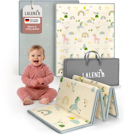 Laleni Speelmat Sindal - Waterdicht Speelkleed Baby - Met Tas - 120 x 150 x 1 cm - Regenboogprint