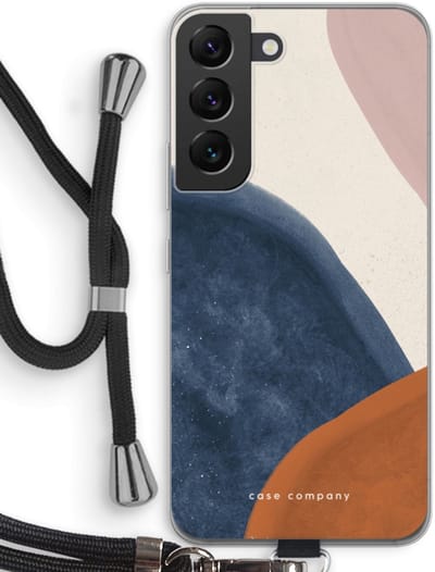 Case Company® - Hoesje met koord geschikt voor Samsung Galaxy S22 hoesje met Koord - Geo #1 - Telefoonhoesje met Zwart Koord - Bescherming aan alle Kanten en Over de Schermrand