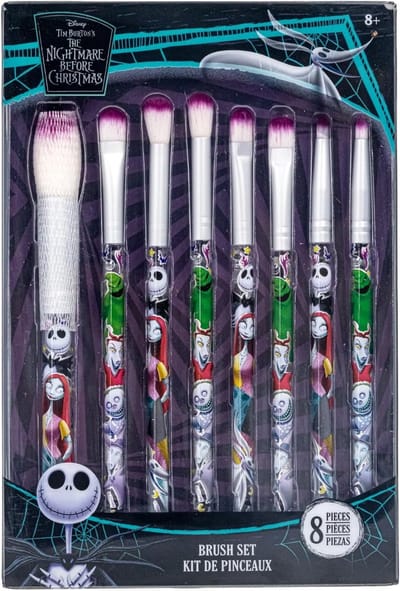 SnelShoppen - Nightmare Before Christmas 8-delige Make-up Kwasten Set voor Oogschaduw, Blush en Highlighter - Perfect voor Halloween en Feestjes