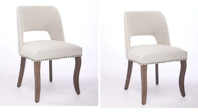 Stoel 58x50x82,5cm Eetstoel 2-Delige Set Beige Chenille Stof Gevoerde Eetkamer Stoelen Voor Keuken Eetkamer Landhuis Stijl