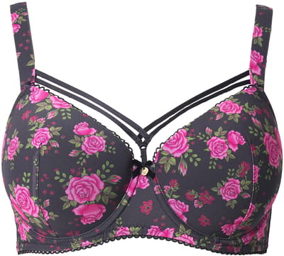 TruYou - Dames - TruYou beugelbeha zachte cups rozen sierlinten - Zwart - Maat 90B