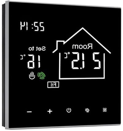 Slimme Thermostaat - Temperatuur Regelaar - Comfort Verhoging - Touchscreen Bediening - 60 mm Installatie - Zwart