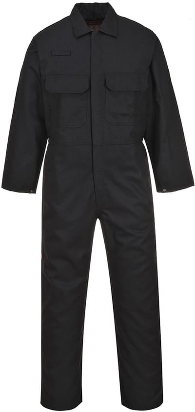 Portwest Bizweld Vlamvertragende Overall BIZ1 - Zwart Lang - M