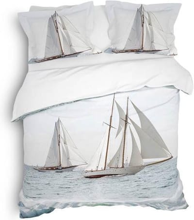 Heckett & Lane Rivas - Dekbedovertrek - Eenpersoons - 140x200/220 cm + 1 kussensloop 60x70 cm - Wavy Blue