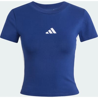 Adidas Sportswear Essentials 3-Stripes Slim-Fit Baby T-Shirt - Dames - Blauw