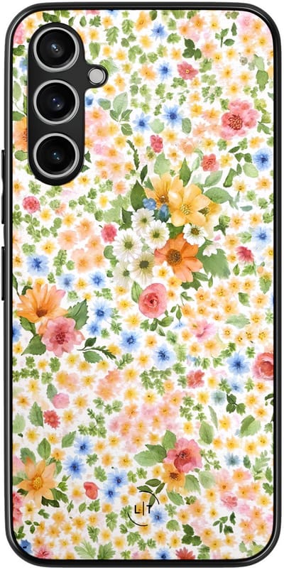 Leuke Telefoonhoesjes - Hoesje geschikt voor Samsung Galaxy A54 - Lovely flowerss - Backcover zwart - Bloemen - Geel