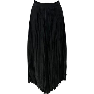 Joseph Geplooide Midi Rok in Zwarte Cupro
