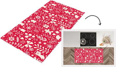 Keukenloper - Loper keuken - Patronen - Kerst - Winter - Feest - 120x60 cm - Keukenloper vinyl
