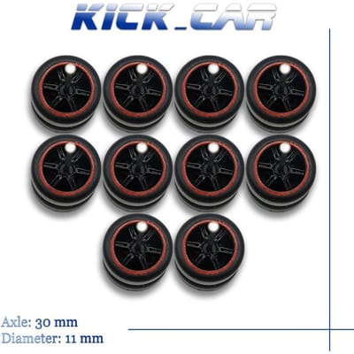 1/64 Wielen Met Vaste Rubberen Banden Zes Spaaks Voor Speelgoedmodel Diecast Auto's Opknaponderdelen Voor Hotwheels (5 Sets Voor 5 Auto's) black