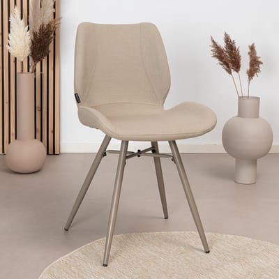 Bronx71® Scandinavische eetkamerstoel Jena taupe gerecyclede stof - stoel