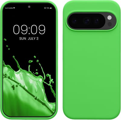 kwmobile telefoonhoesje geschikt voor Google Pixel 10 / Pixel 10 Pro - Hoesje met siliconen coating - Smartphone case in limoengroen