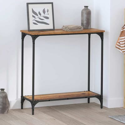 vidaXL - Wandtafel - Oud - hout - 75 - x - 30.5 - x - 75 - cm - Bewerkt - hout