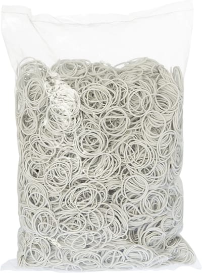 Rubbermagazijn - Elastiekjes - Rubber - Wit - 30x1,5mm - Circa 4700 stuks - Kleine elastiekjes