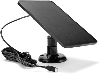 3W Zonnepaneel Batterijlader Micro USB Camera Opladen Zonnepaneel Laag Stroomverbruik Beveiligingsbewaking voor Apparaten (Zwart)