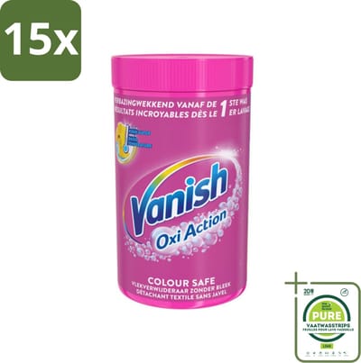 15 x Vanish Oxi Action - Veilige Kleur - Vlekkenverwijderaar Poeder - Zonder Bleek - Gekleurde Was - 1.5 Kg - Grootverpakking - Vlekkenverwijderaar - Waspoeder - Gekleurde Was - Wasmiddel - Vlekken Verwijderen