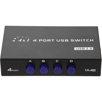 24 Poort USB 2.0 Handmatige Delingsschakelaar Schakelaarbox voor PC Printer Scanner (4 poorten)