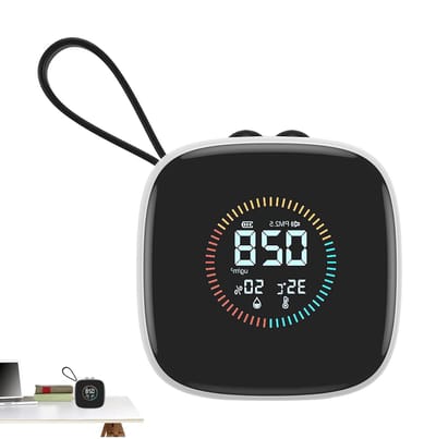 Luchtkwaliteitsmonitor - Luchtmeter - Milieu Controleren - Draagbare Sensor - 7 x 7 x 3.2 cm - Wit