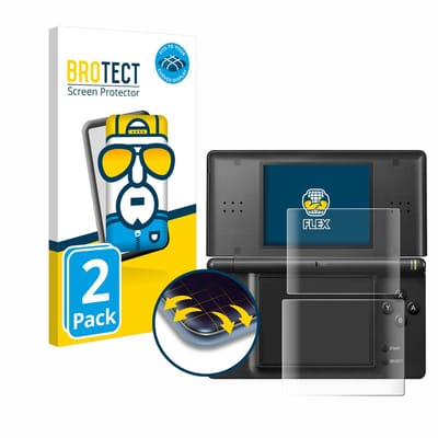 BROTECT - Screenprotector voor Nintendo DS LITE - Folie Beschermfolie transparant volledig dekking - 2 Stuks
