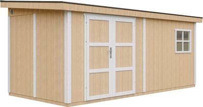 Timbela M940-HARVEST HONEY - LP SmartSide Tuinhuis op houtbasis - 11,47 m² - 530x248xH231 cm - met vloer en verf