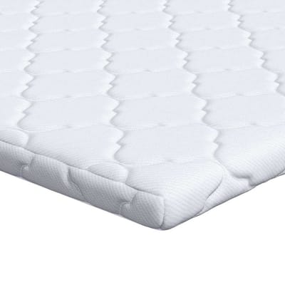 vidaXL - Kokos - Topper - Wit - 70 - x - 200 - cm - Jacquard - stof