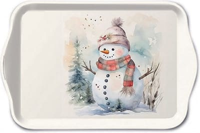 Ambiente - Decoratief Dienblaadje - Snowman in Nature - melamine - 1 persoons dienblaadje - tray