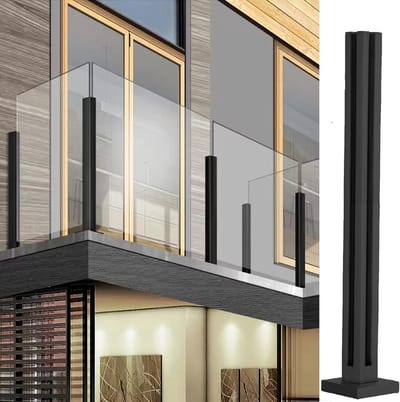 RVS Balustrade Paal - Glasklem Ondersteuning - Terrassen Balkons - Boorvrij Glasbevestiging - 10mm 12mm Dikte - Zilverkleurig