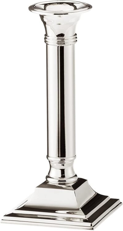 Zilverkleurige Kandelaar 19 cm Hoog - Aanslagvrij en Elegant