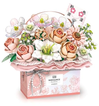Handgemaakte Bloemenboeket Bouwstenen Modelset voor Doe-Het-Zelf Geschenkdoos - Rozenboeket Bonsai Speelgoed voor Volwassenen en Kinderen