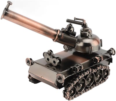 Allecto - Handgemaakt Tank Model - Retro IJzeren Decoratie - Voor Thuis en Kantoor - Unieke Interieur Accessoire - Stoere Vintage Look - Perfect vo...