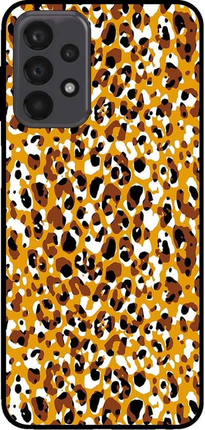 Smartphonica Telefoonhoesje voor Samsung Galaxy A23 met panterprint - TPU backcover met luiaardprint - Bruin geschikt voor Samsung Galaxy A23