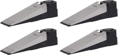 4x Zwarte anti inbraak deurstoppers/deurwiggen met alarm 16 cm - 100 dB - Huisbeveiliging - Beveiligingsysteem - Anti-inbraak alarmen - Deurstoppers/deurwiggen