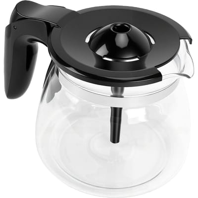 Carafe de remplacement pour cafetière 10 tasses Capacité 1,5 L Pot en verre pour cafetière Lavable au lave-vaisselle Résistant à la chaleur Antidéflagrant black