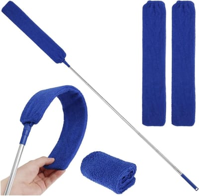 Voegenreiniger - Stofborstel - Schoonmaken - Uittrekbare steel - 43 cm kop - Blauw