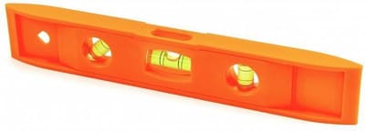 Task Compacte zakwaterpas - ABS - 3 libellen - magnetische basis - 230 mm - oranje